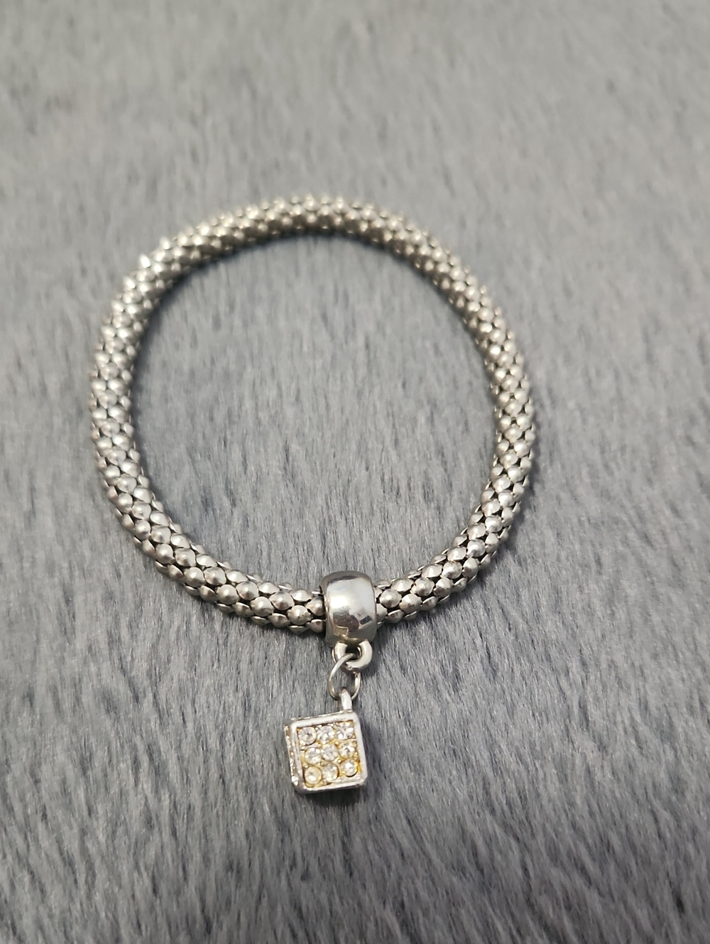 Silver-Tone Pavé Cube Charm Bracelet - Women's Jewelry